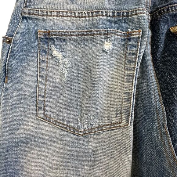Dolce & Gabbana ~multi-distressed-brocade-relaxed-crop-jeans~missing brand patch - Picture 11 of 16